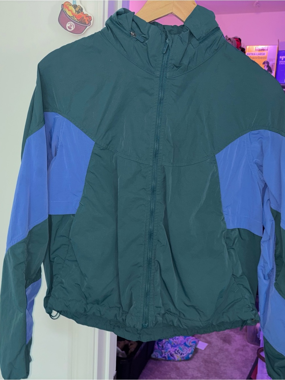 lululemon athletica Forest Green and Periwinkle Blue Windbreaker Jacket
